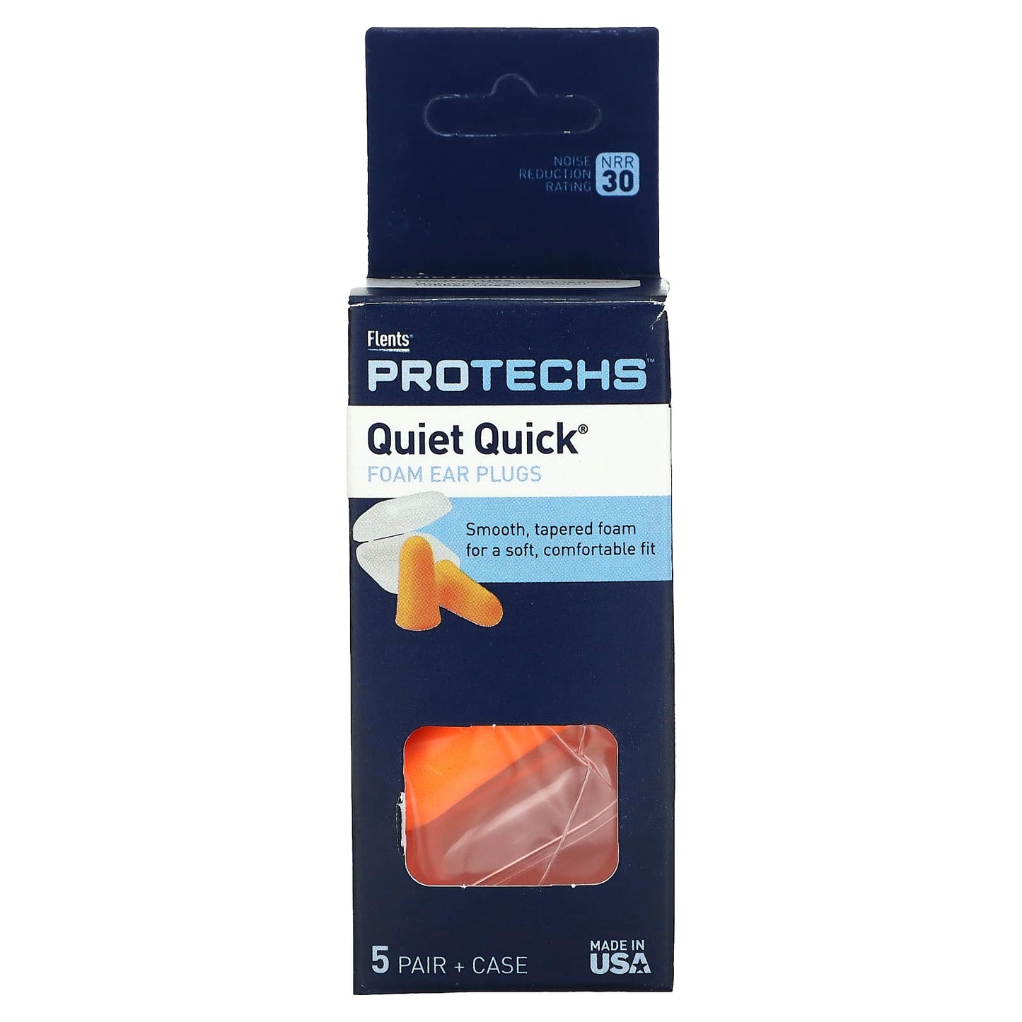 Flents-Protechs-Quiet Quick Foam Ear Plugs-5 Pair + Case