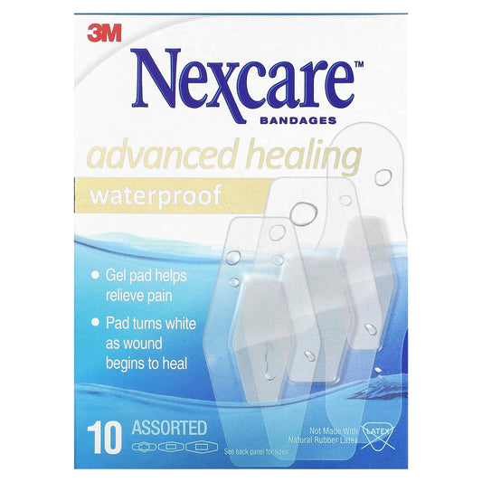 Nexcare-Advanced Healing Waterproof Bandages-10 Assorted Sizes