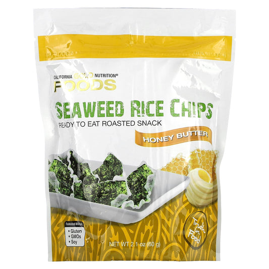 California Gold Nutrition-Seaweed Rice Chips-Honey Butter-2.1 oz (60 g)