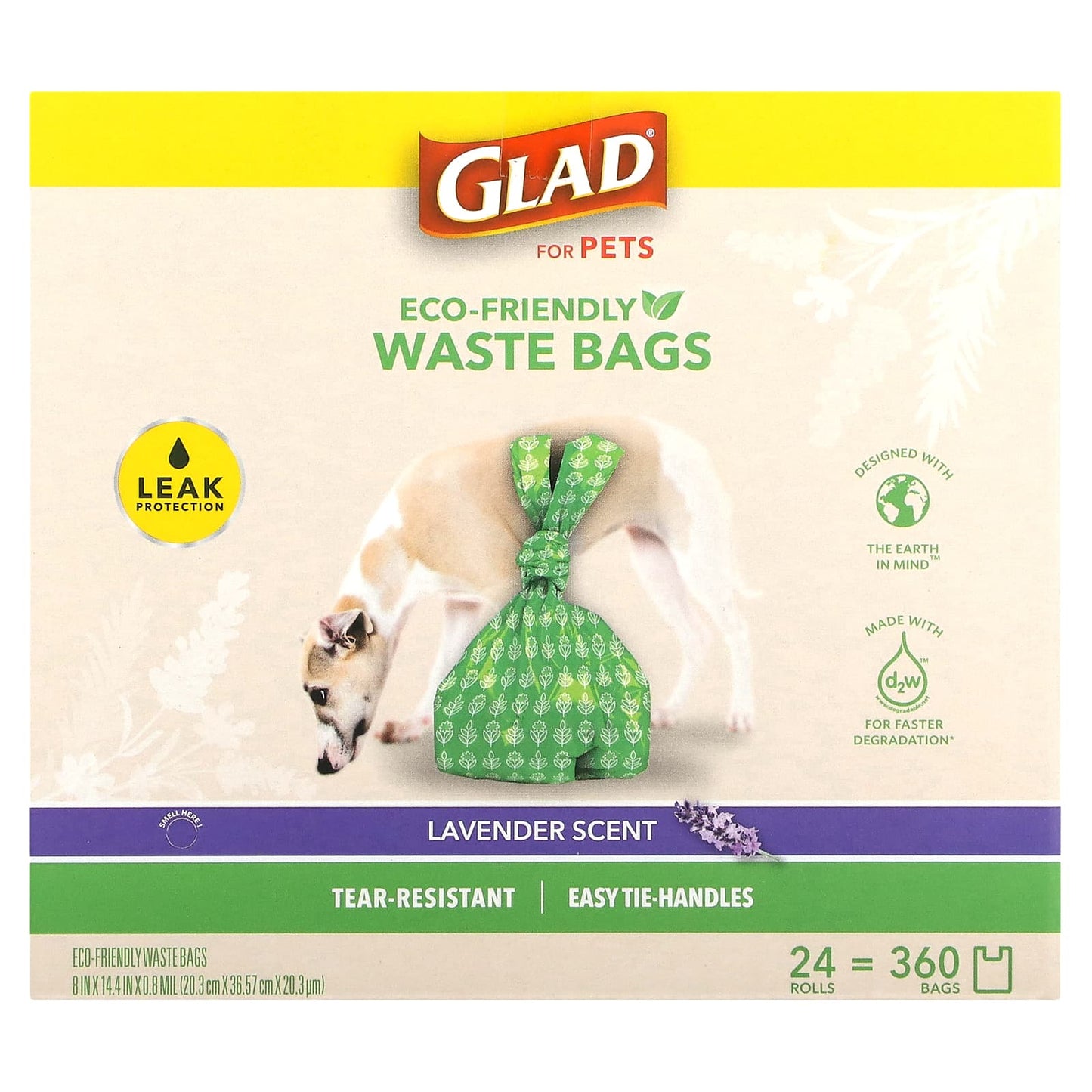 Glad for Pets-Eco-Friendly Waste Bags-For Pets-Lavender-360 Bags