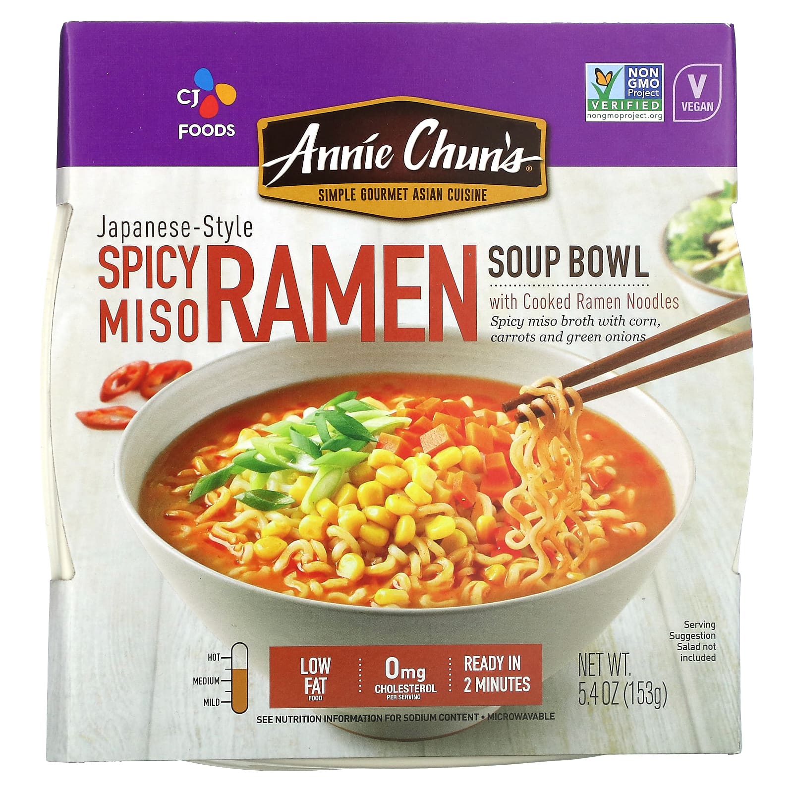 Annie Chun's-Japanese-Style Soup Bowl-Spicy Miso Ramen-5.4 oz (153 g)