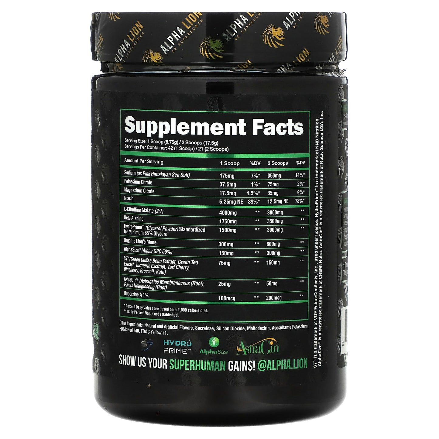 ALPHA LION, SuperHuman Pump, Mango Veiniac, Mango Strawberry Sherbet , 12.96 oz (367.5 g)