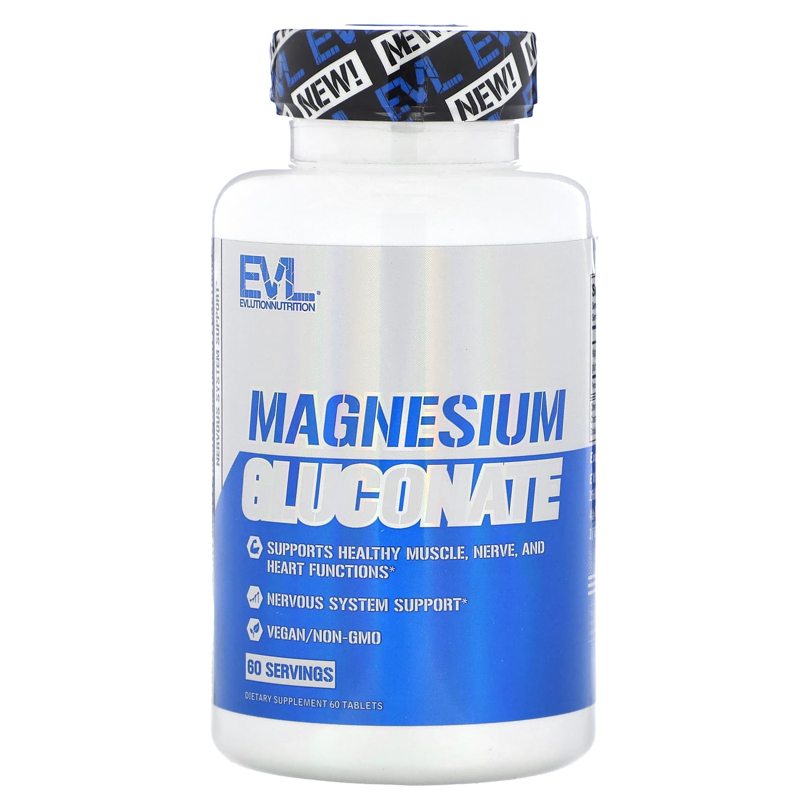 EVLution Nutrition-Magnesium Gluconate-60 Tablets