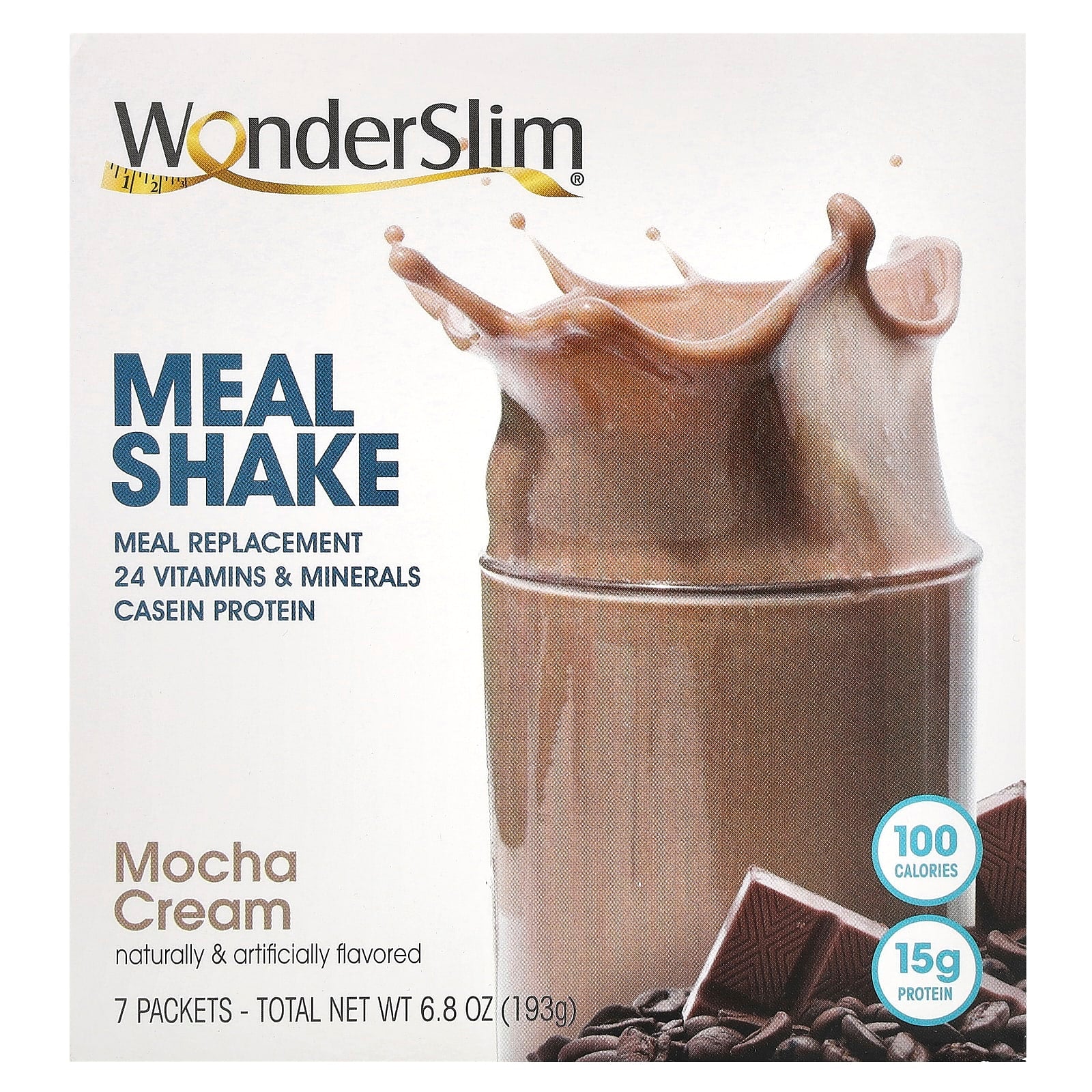 WonderSlim-Meal Shake-Mocha Cream-7 Packets-28 g Each