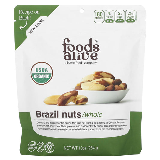 Foods Alive-Organic Brazil Nuts-Whole-10 oz (284 g)