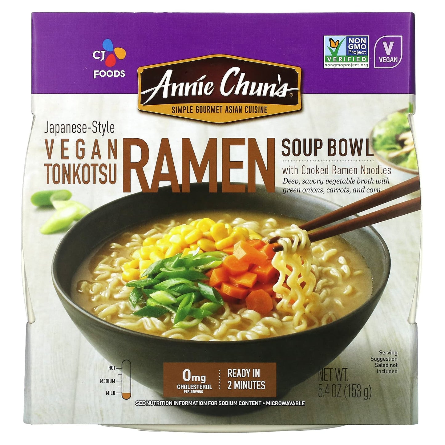 Annie Chun's-Ramen Soup Bowl-Japanese-Style Vegan Tonkotsu-Mild-5.4 oz (153 g)