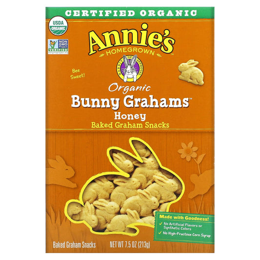 Annie's Homegrown-Organic Baked Bunny Graham Snacks-Honey-7.5 oz (213 g)