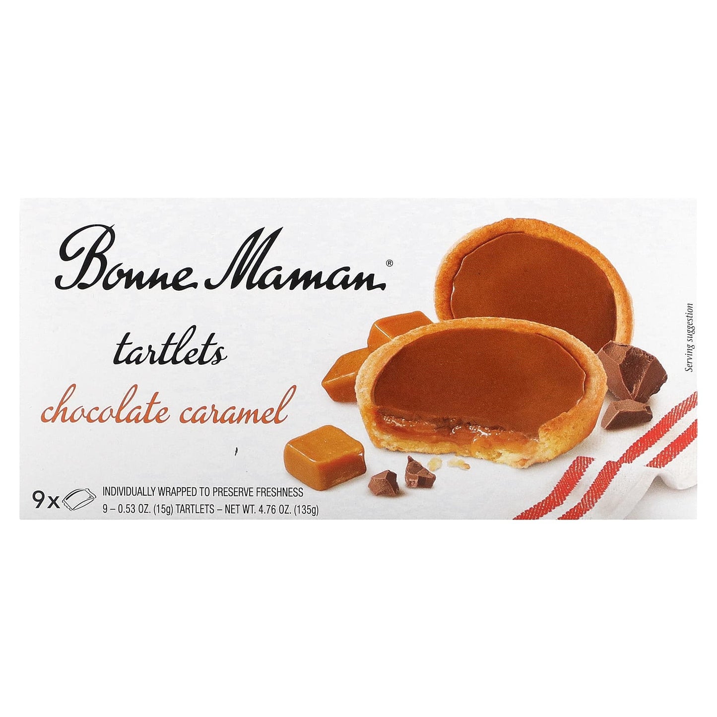 Bonne Maman-Tartlets-Chocolate Caramel-9 Tartlets-0.53 oz (15 g) Each