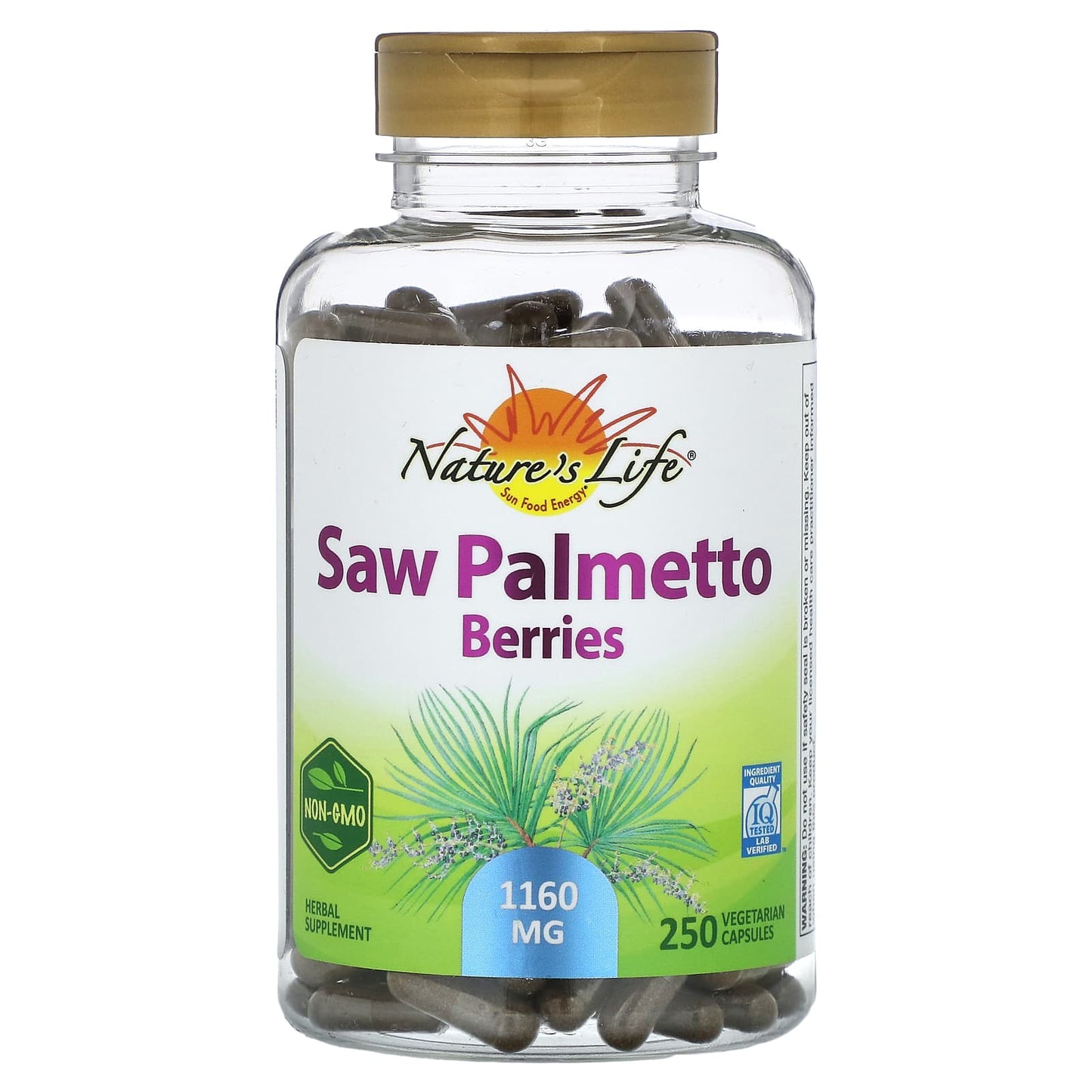 Nature's Life-Saw Palmetto Berries-580 mg-250 Vegetarian Capsules