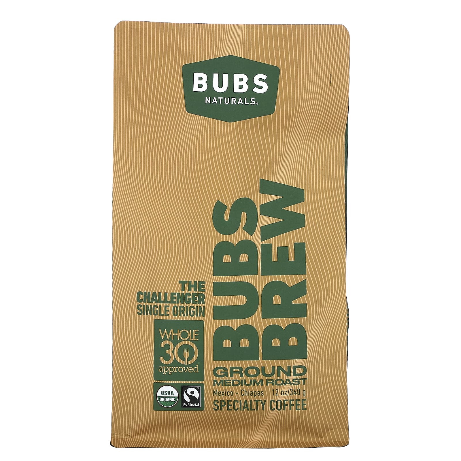 BUBS Naturals-Bubs Brew-The Challenger Single Origin-Ground-Medium Roast-12 oz (340 g)