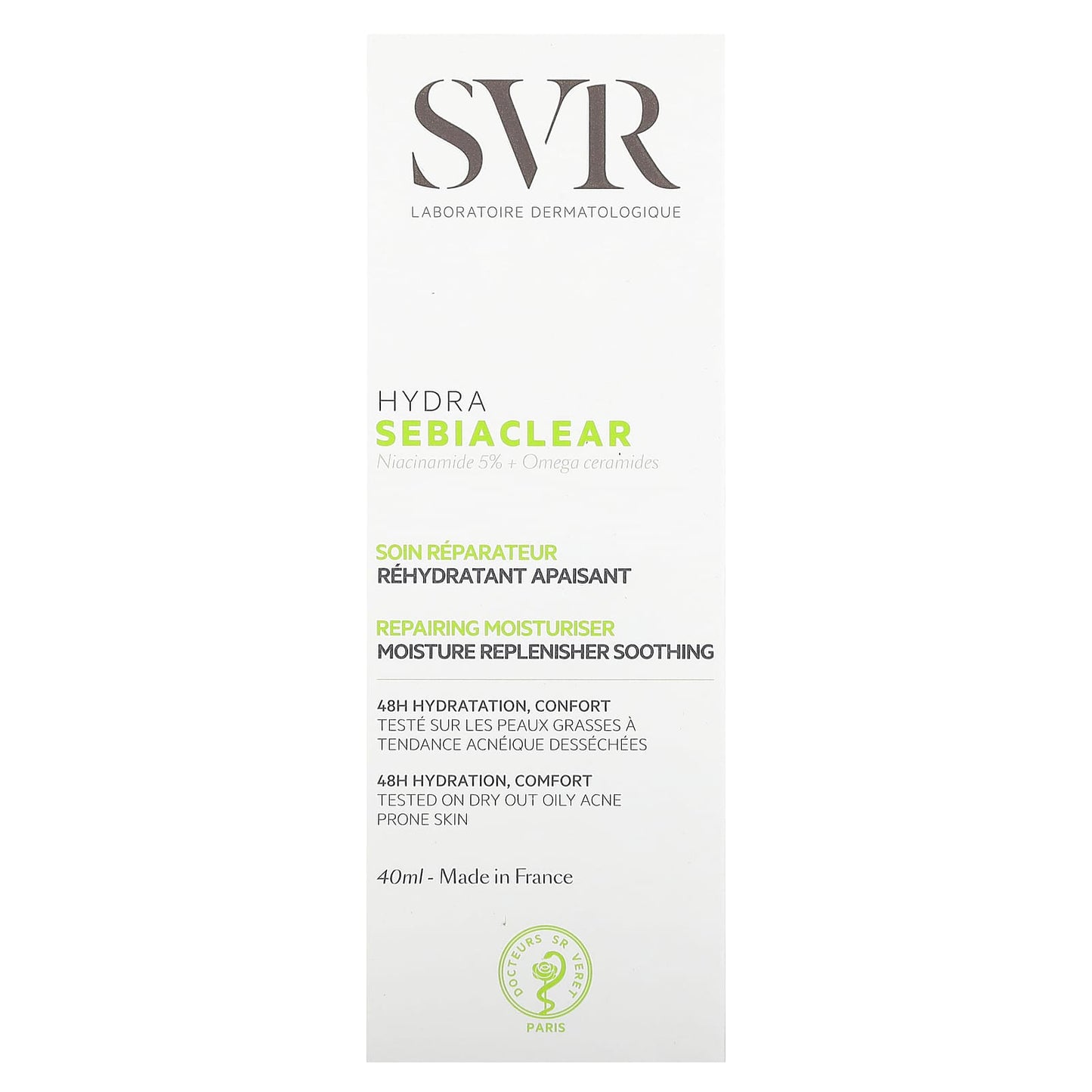 SVR, Sebiaclear, Hydra Cream, 1.4 fl oz (40 ml)