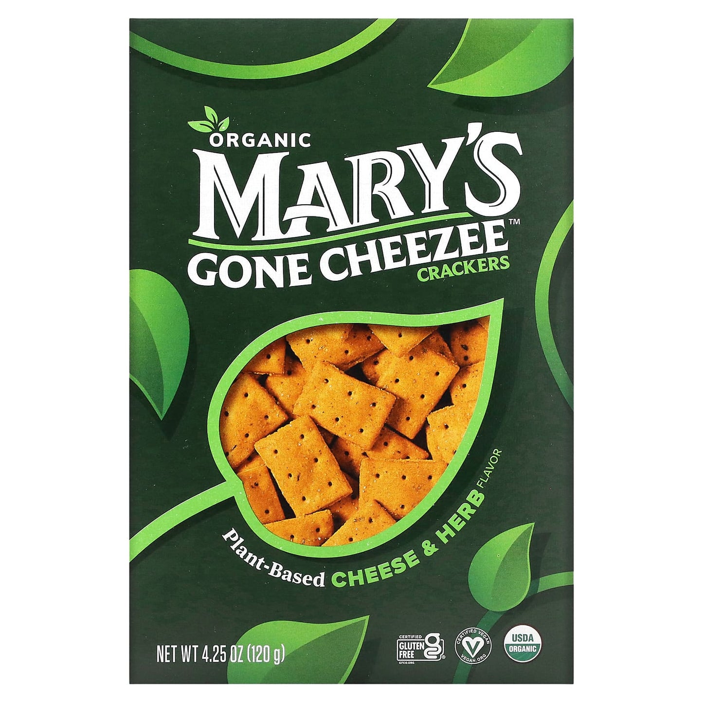 Mary's Gone Crackers-Mary's Gone Cheezee Plant-Based Cheese & Herb-4.25 oz (120 g)