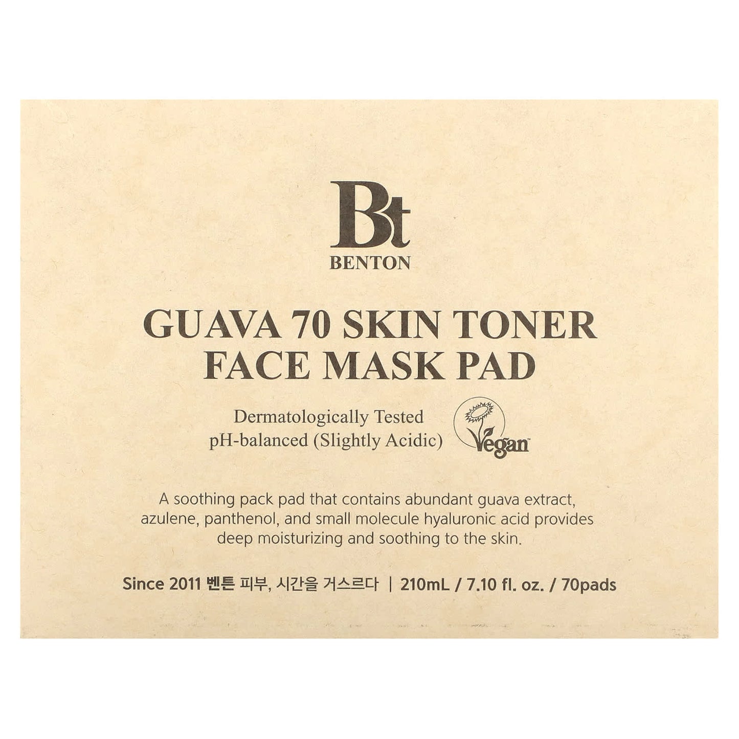 Benton, Guava 70 Skin Toner Face Beauty Mask Pad, 70 Pads, 7.1 fl oz (210 ml)