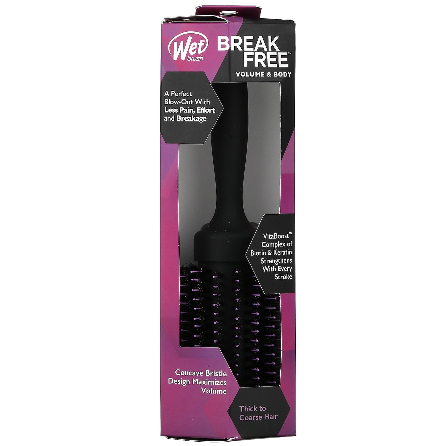 Wet Brush, Break Free, Volumizing Round Brush, Thick/Course Hair, 1 Brush