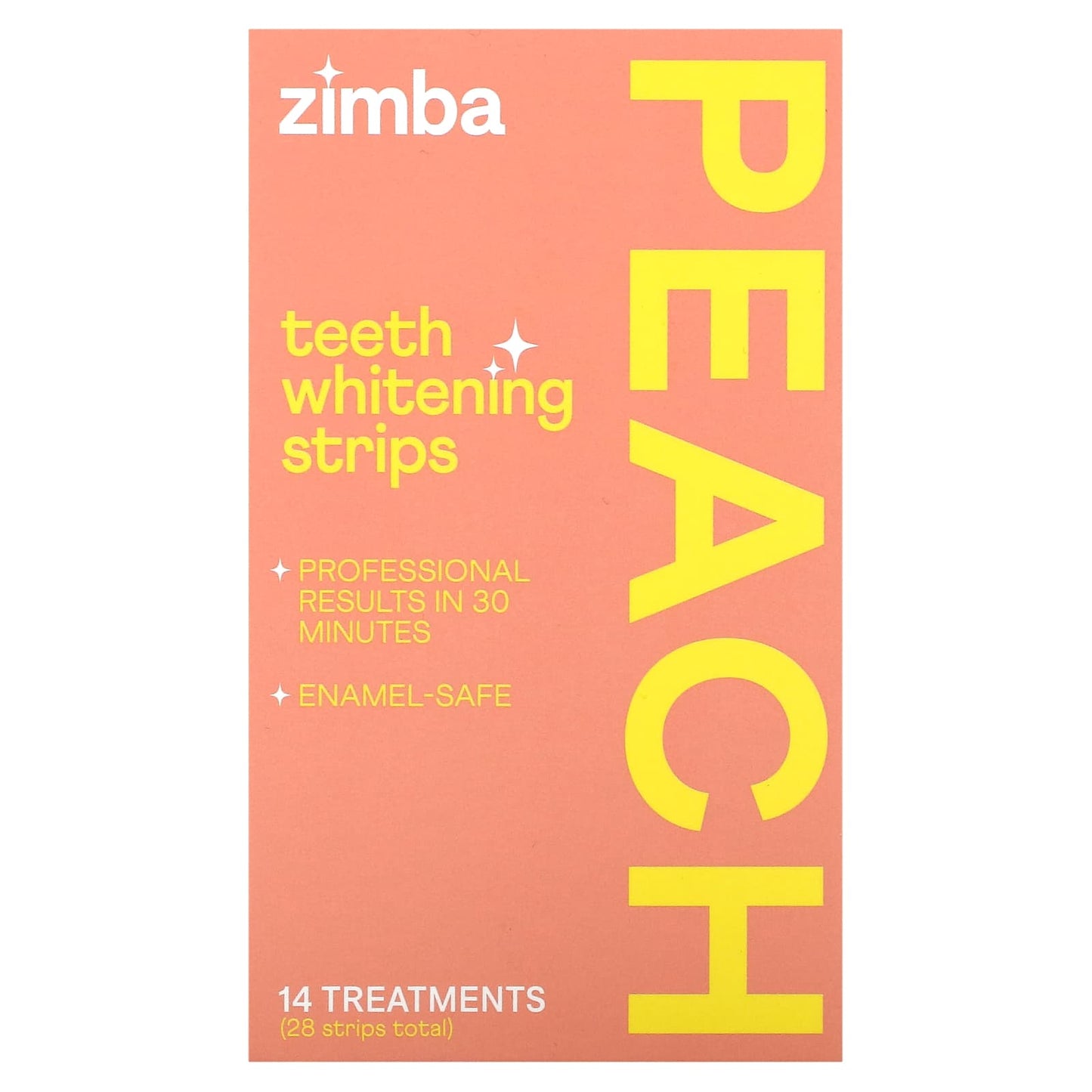 Zimba, Teeth Whitening Strips, Peach, 14 Treatments