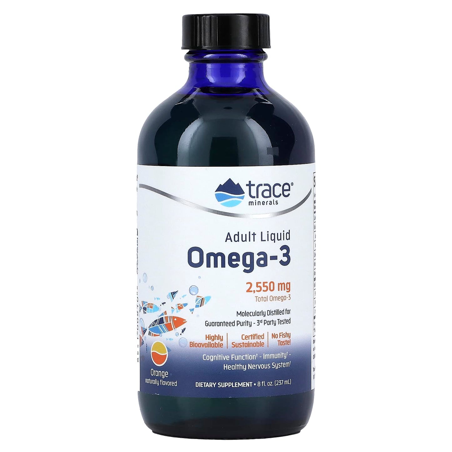 Trace Minerals ®-Adult Liquid Omega-3-Orange-2,550 mg-8 fl oz (237 ml)