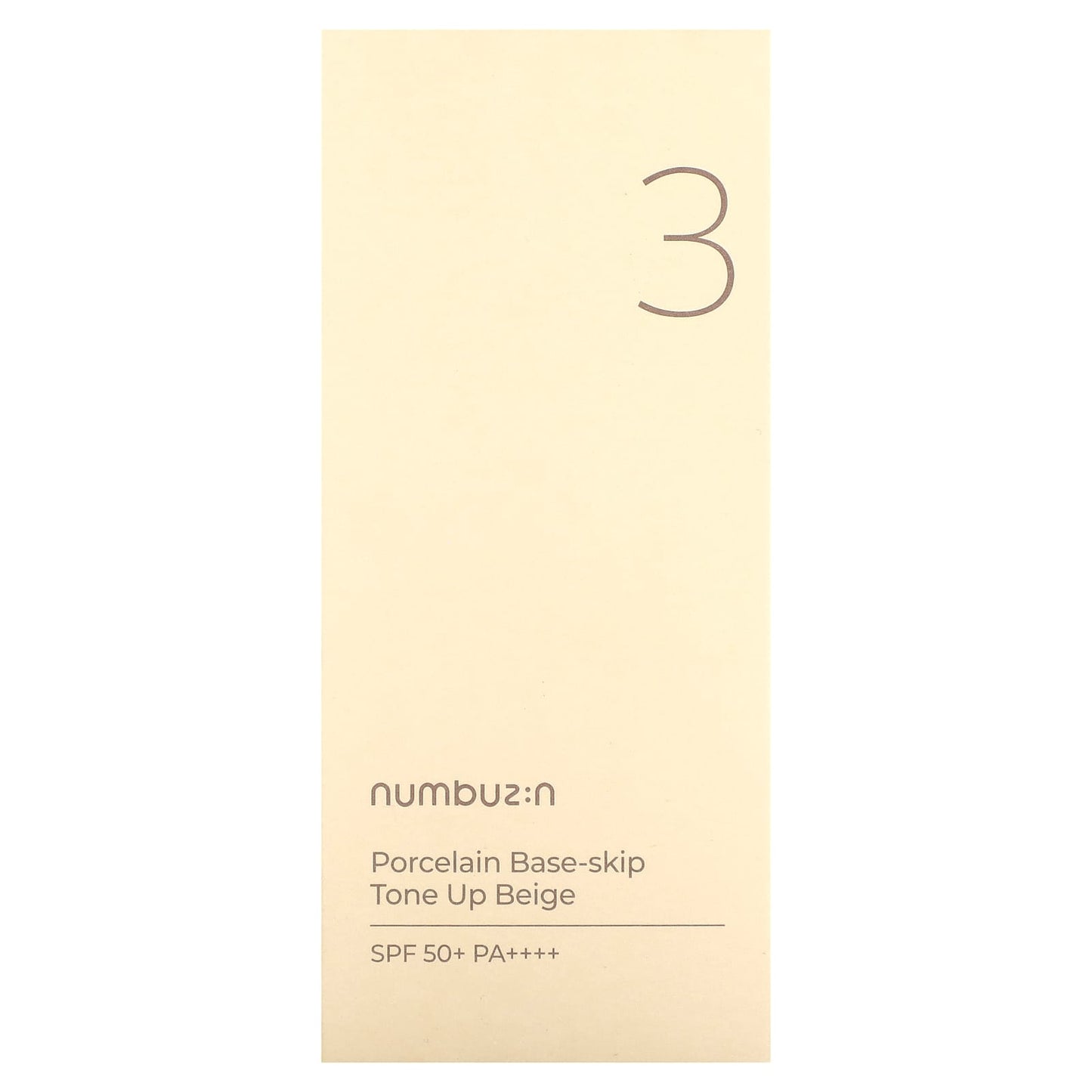 Numbuzin, Porcelain Base-Skip, Tone Up Beige, SPF 50+ PA++++, No. 3, 1.69 fl oz (50 ml)