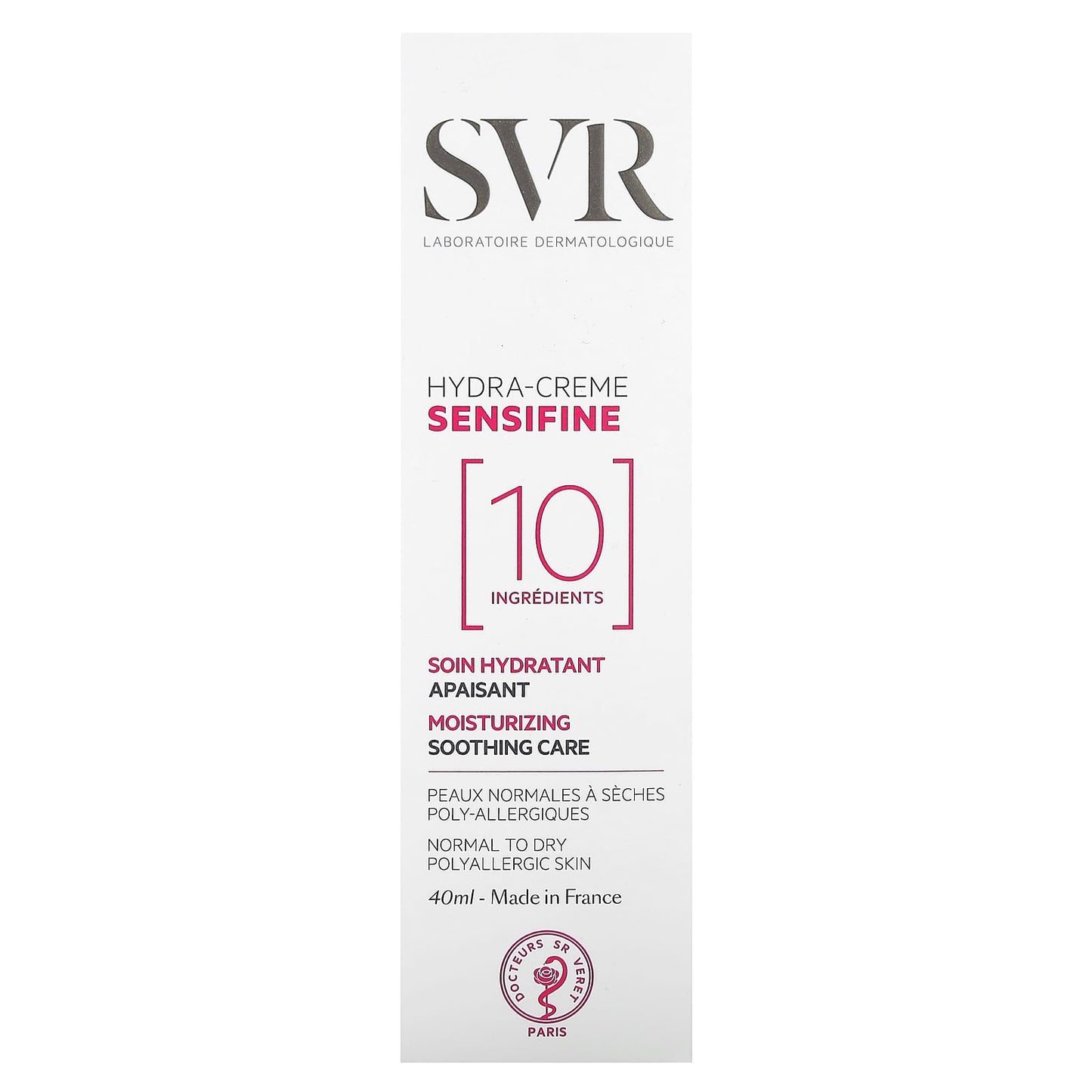 SVR, Sensifine, Hydra Cream, Fragrance-Free, 1.4 fl oz (40 ml)