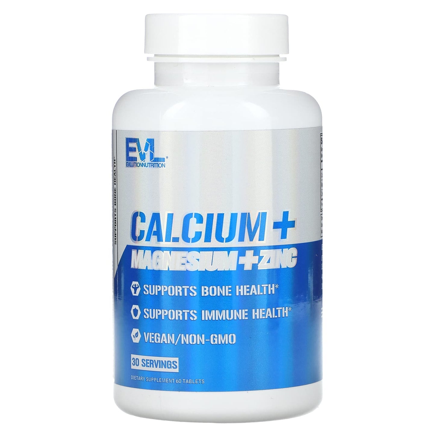 EVLution Nutrition-Calcium + Magnesium + Zinc-60 Tablets