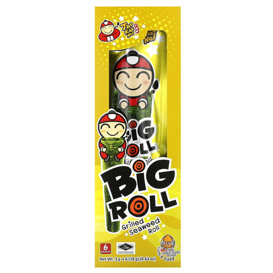 Tao Kae Noi-Big Roll-Grilled Seaweed Roll-Spicy Grilled Squid-6 Packets-0.11 oz (3 g ) Each