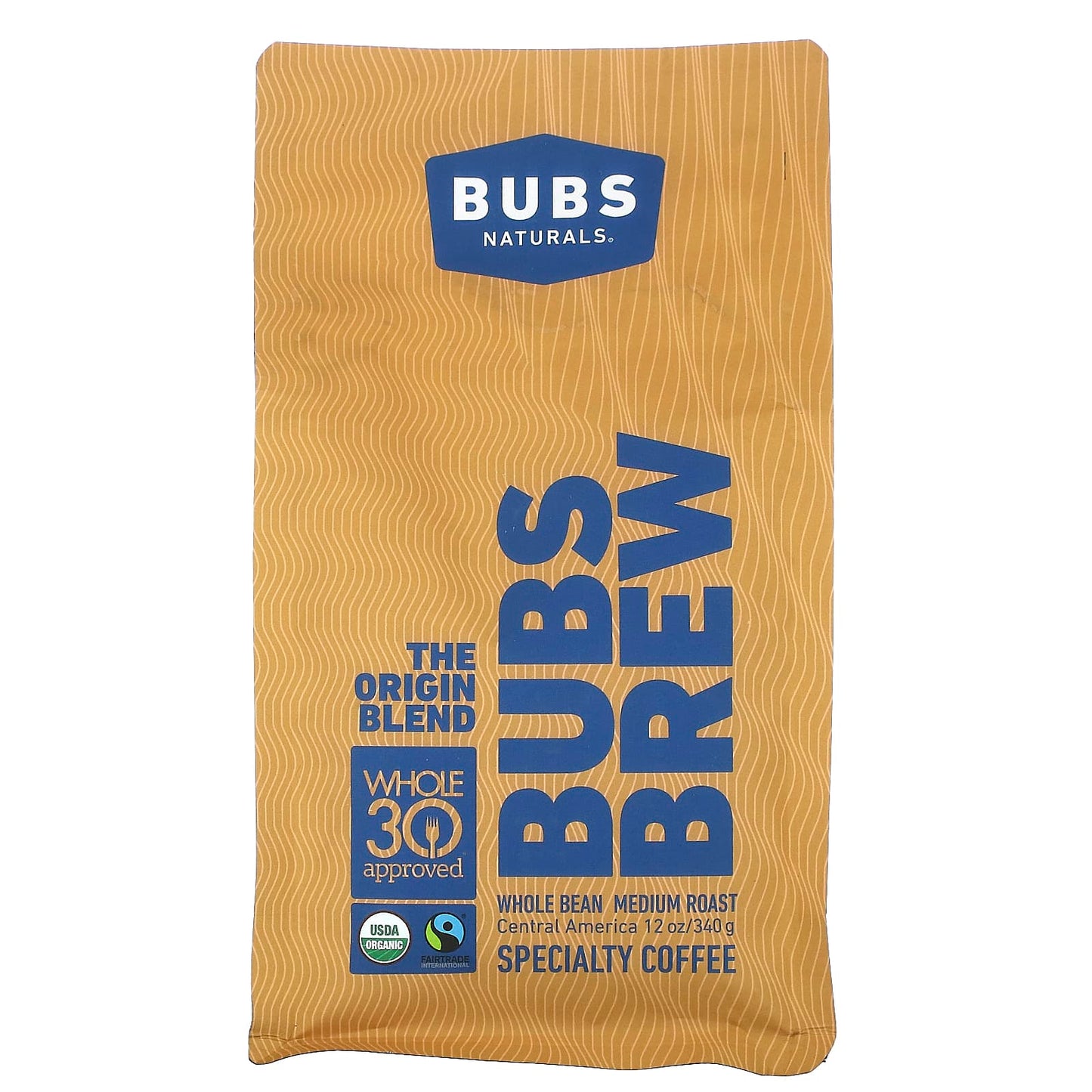 BUBS Naturals-Bubs Brew-The Origin Blend-Whole Bean-Medium Roast-12 oz (340 g)