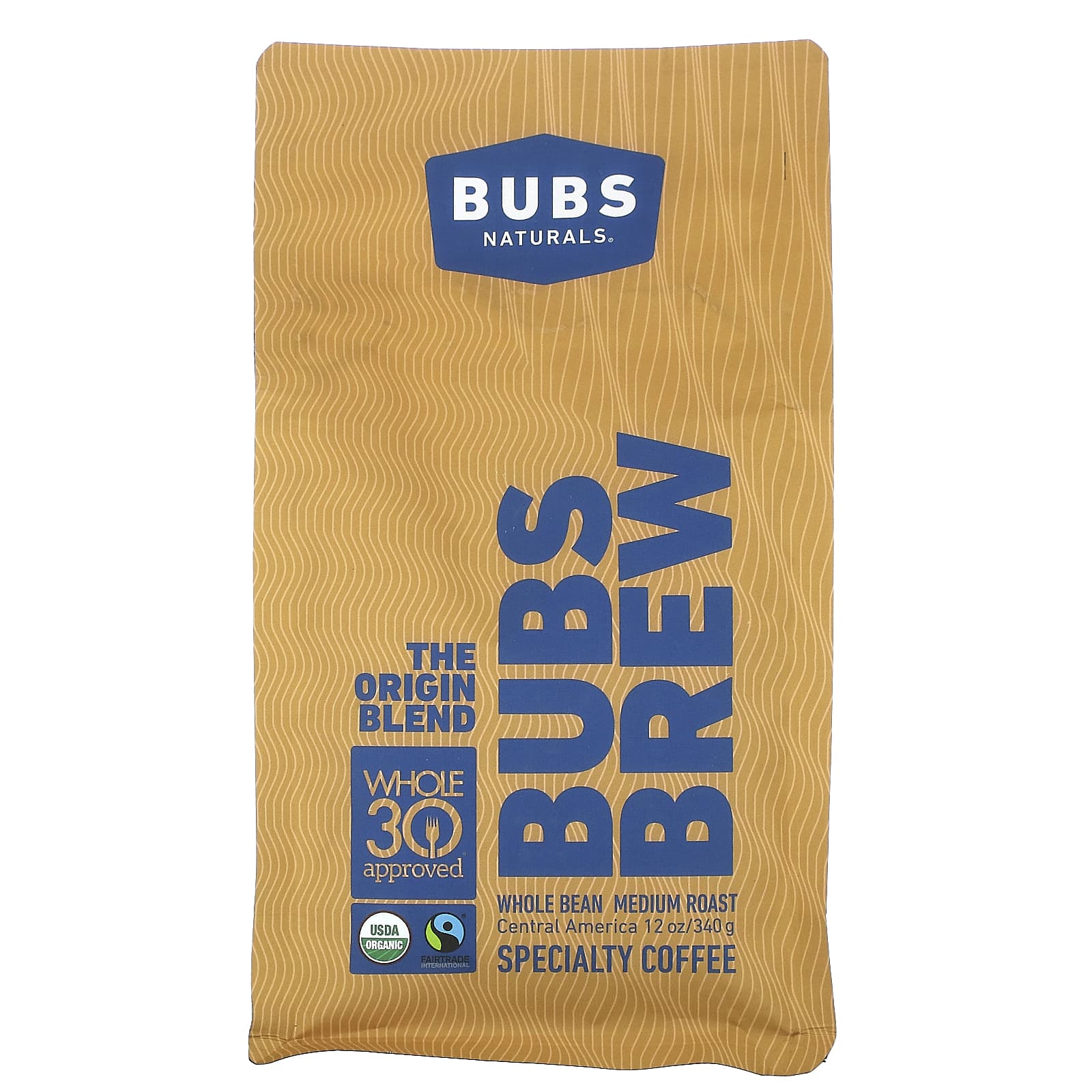 BUBS Naturals-Bubs Brew-The Origin Blend-Whole Bean-Medium Roast-12 oz (340 g)