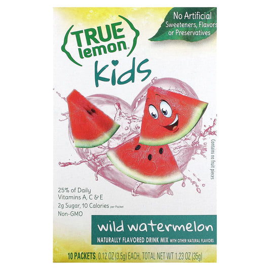 True Citrus-Kids-True Lemon-Wild Watermelon-10 Packets-0.12 oz (3.5 g) Each