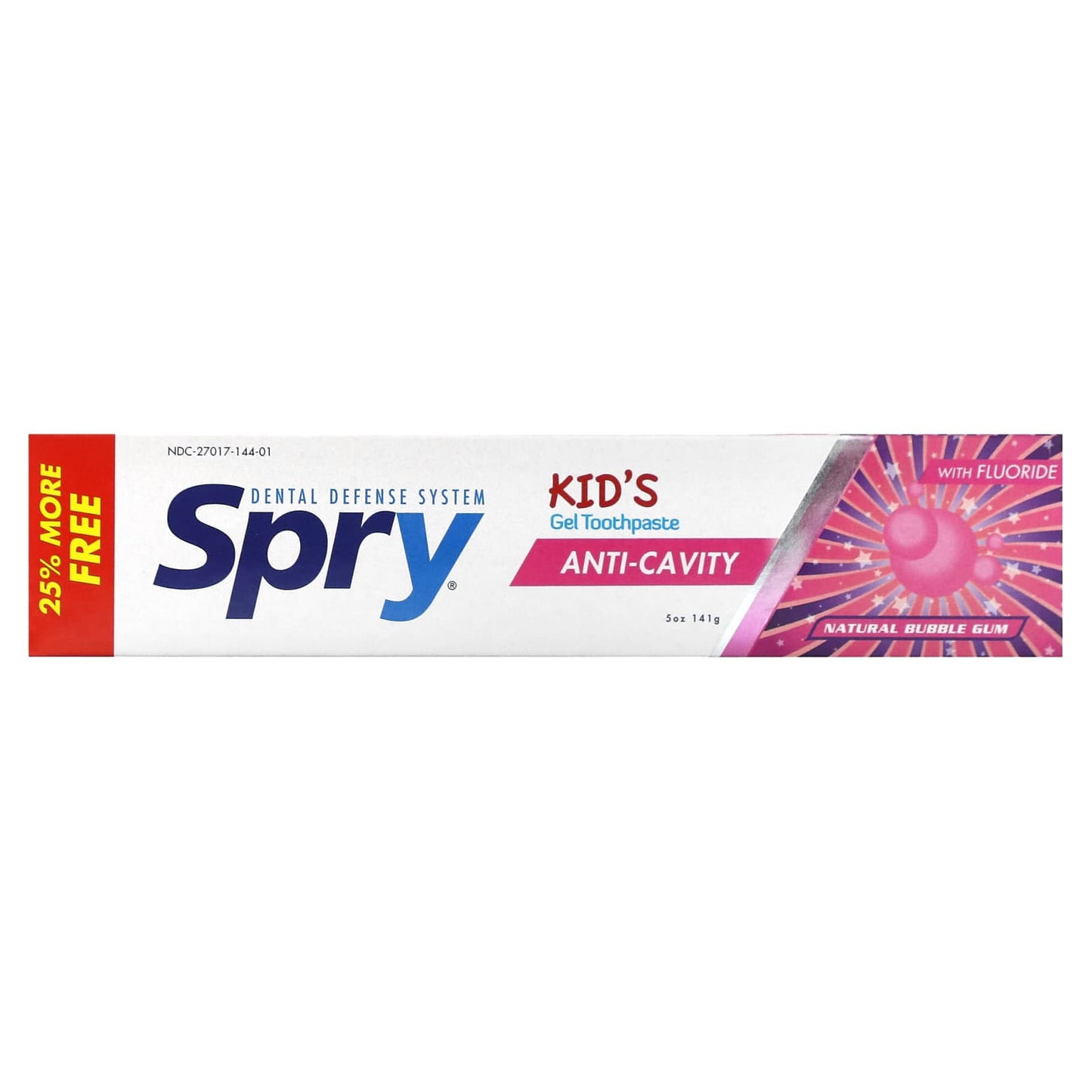 Xlear, Spry, Kid's Gel Toothpaste, Natural Bubble Gum, 5 oz (141 g)