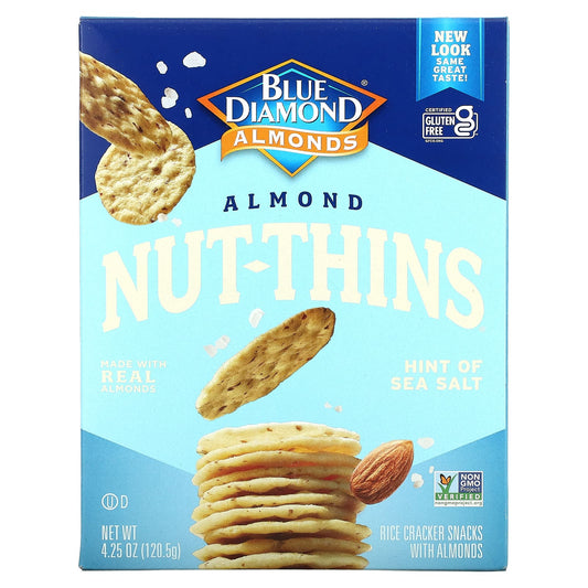 Blue Diamond-Almond Nut-Thins-Rice Cracker Snacks-Hint of Sea Salt-4.25 oz (120.5 g)