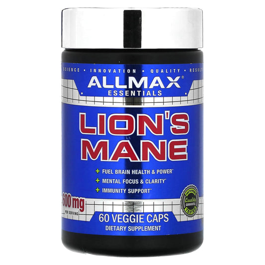 ALLMAX-Lion's Mane-600 mg-60 Veggie Caps (300 mg per Capsule)