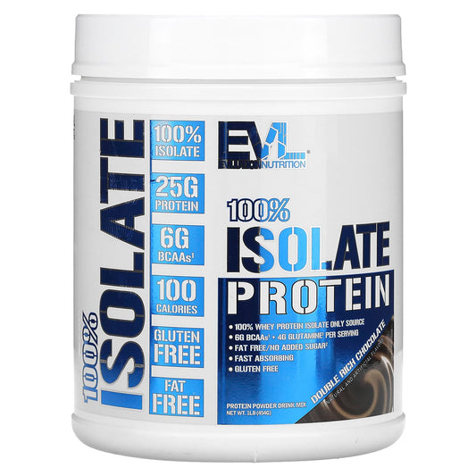 EVLution Nutrition-100% Isolate Protein-Double Rich Chocolate-1 lb (454 g)