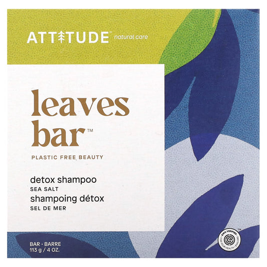 ATTITUDE-Leaves Bar-Detox Shampoo Bar-Sea Salt-4 oz (113 g)