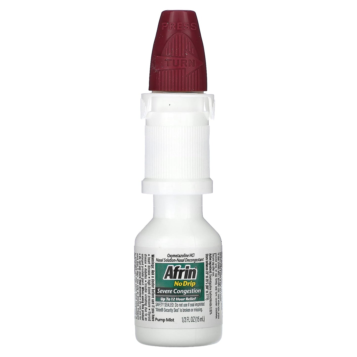 Afrin, No Drip Severe Congestion Pump Mist, 1/2 fl oz (15 ml)