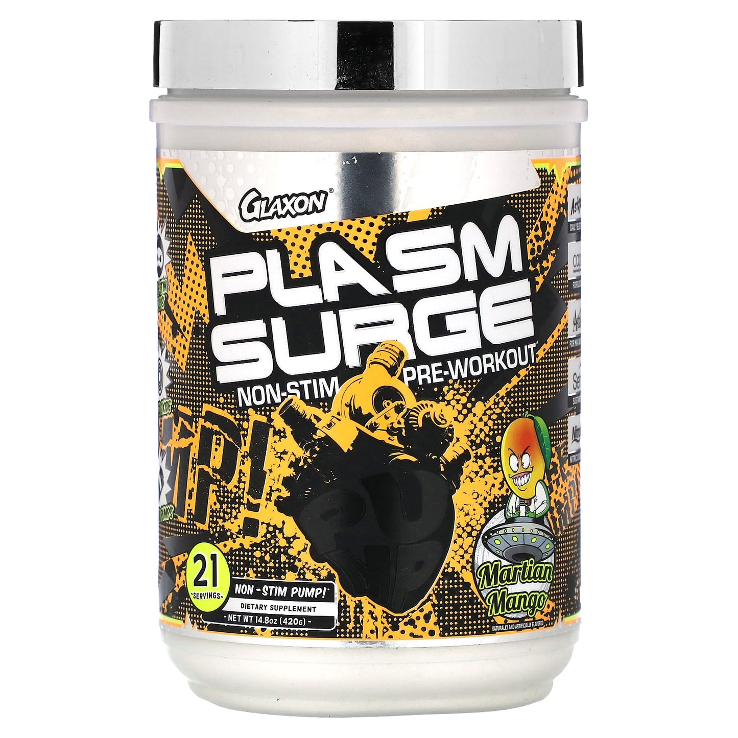 Glaxon-Plasm Surge-Non-Stim Pre-Workout-Martian Mango-14.8 oz (420 g)