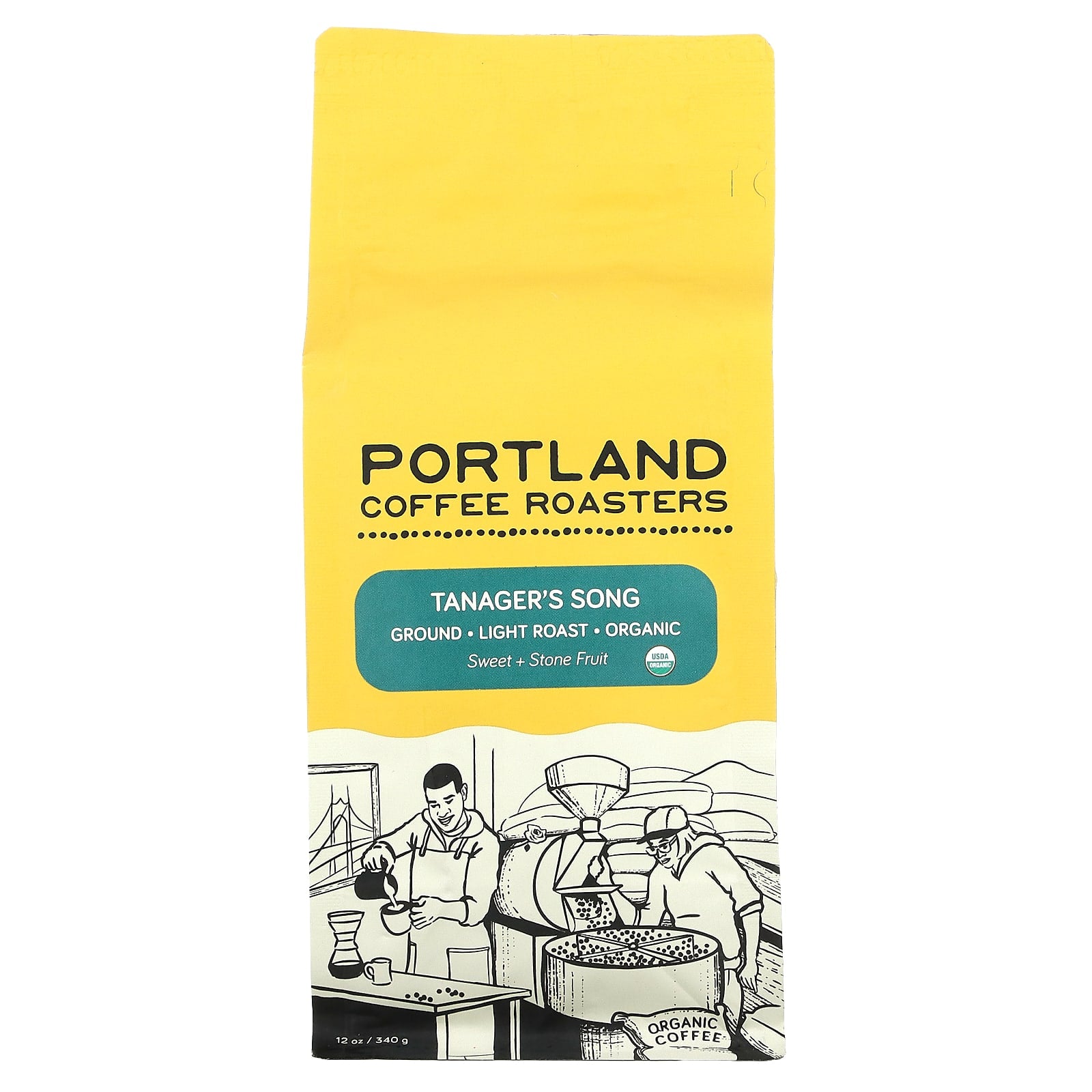 Portland Coffee Roasters-Organic Coffee-Ground-Light Roast-Tanager's Song-12 oz (340 g)