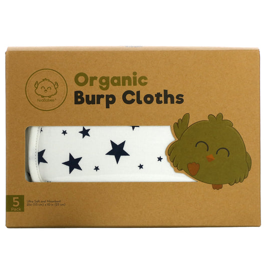 KeaBabies-Organic Burp Cloths-Adventurer-5 Pack