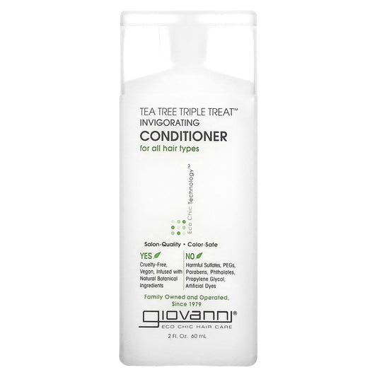 Giovanni-Tea Tree Triple Treat-Invigorating Conditioner-For All Hair Types-2 fl oz (60 ml)