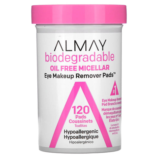 Almay-Eye Makeup Remover Pads-Oil Free Micellar-120 Pads