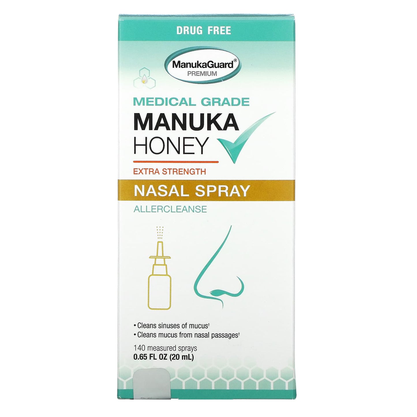 ManukaGuard-Medical Grade Manuka Honey-Extra Strength Nasal Spray-0.65 fl oz (20 ml)