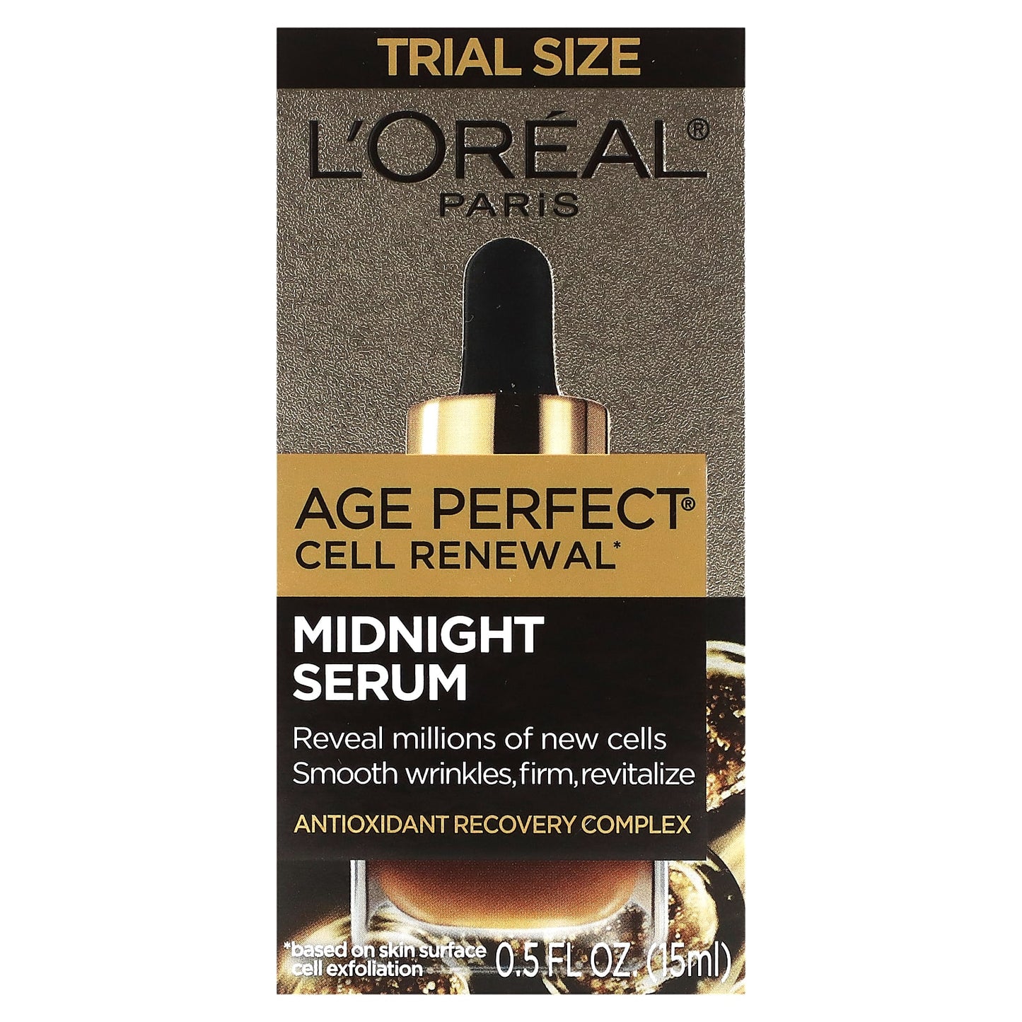 L'Oréal, Age Perfect Cell Renewal, Midnight Serum, Trial Size, 0.5 fl oz (15 ml)