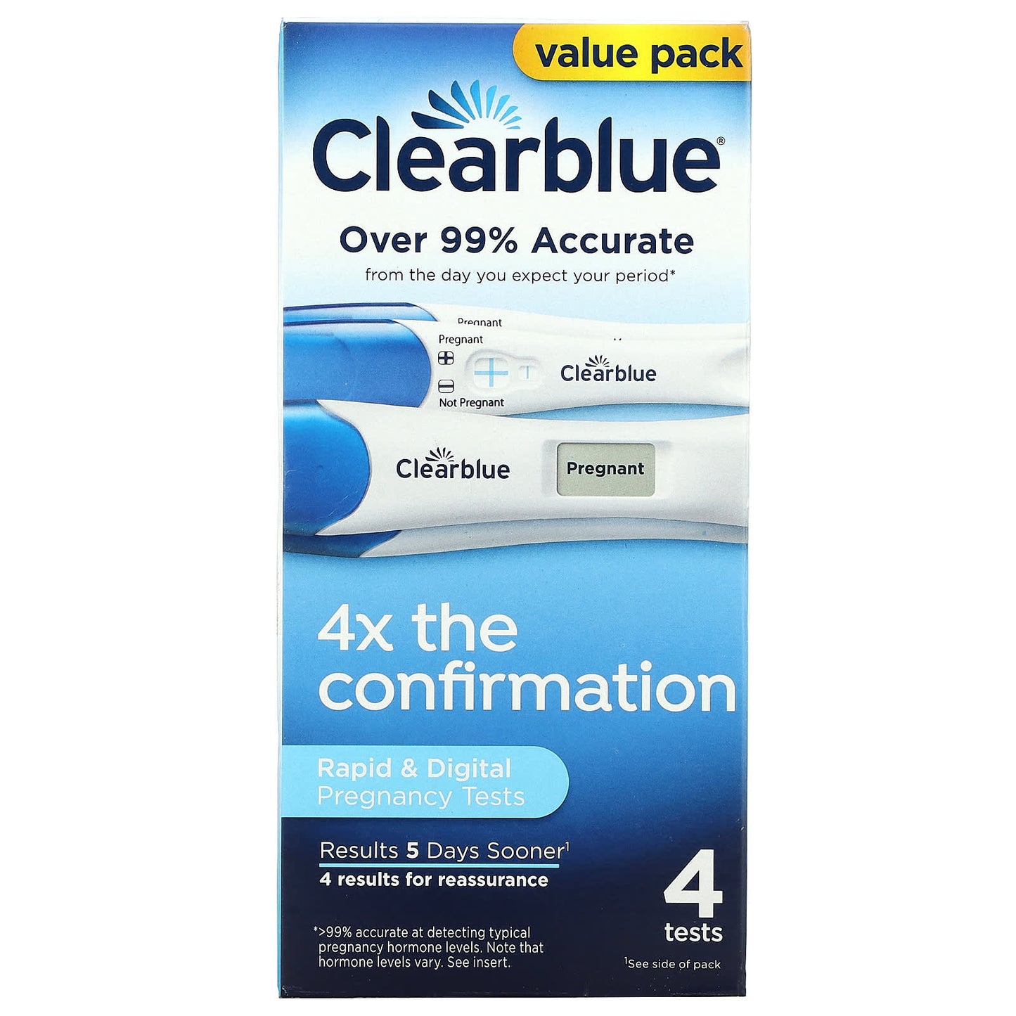 Clearblue-Rapid & Digital Pregnancy Tests-4 Tests