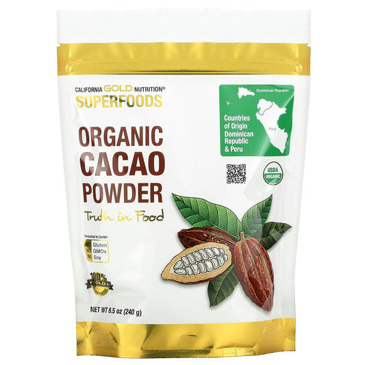 California Gold Nutrition-SUPERFOODS - Organic Cacao Powder-8.5 oz (240 g)