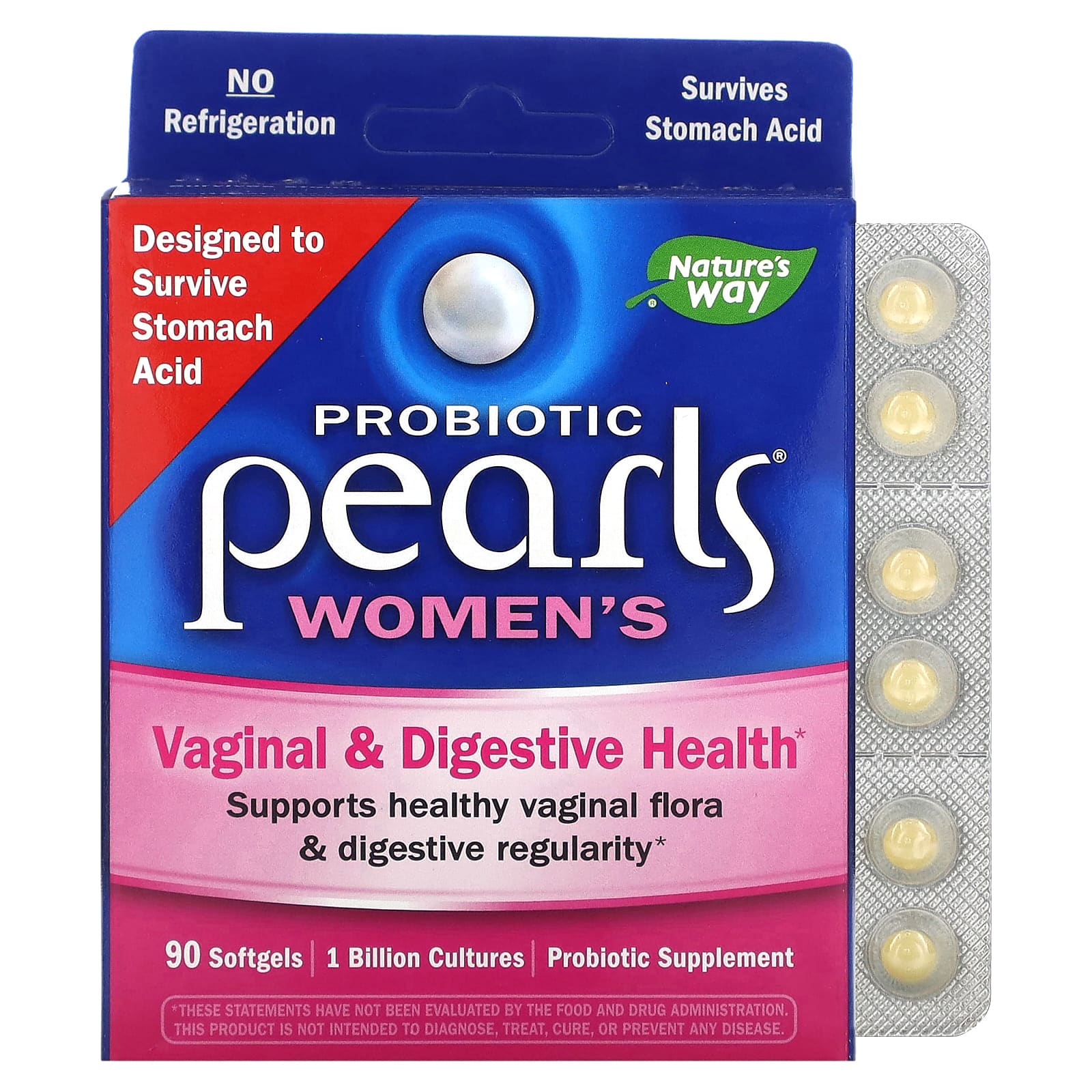 Nature's Way-Probiotic Pearls Women's-Vaginal & Digestive Health -90 Softgels