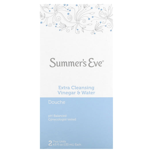 Summer's Eve-Douche-Extra Cleansing-Vinegar & Water-2 Units-4.5 fl oz (133 ml) Each