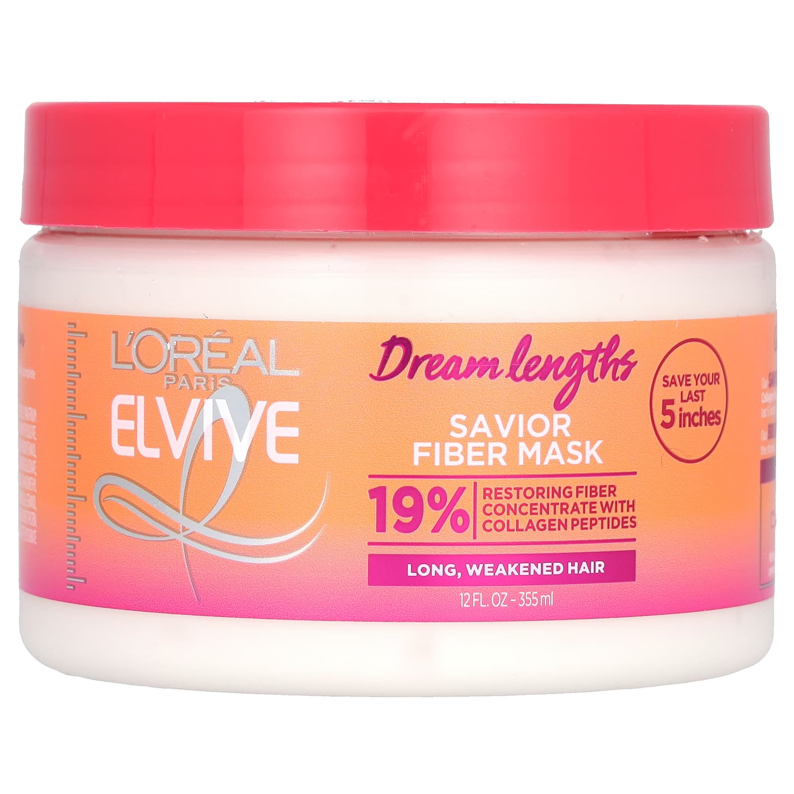 L'Oréal-Elvive-Dreamlengths-Savior Fiber Mask-For Long-Weakened Hair-12 fl oz (355 ml)