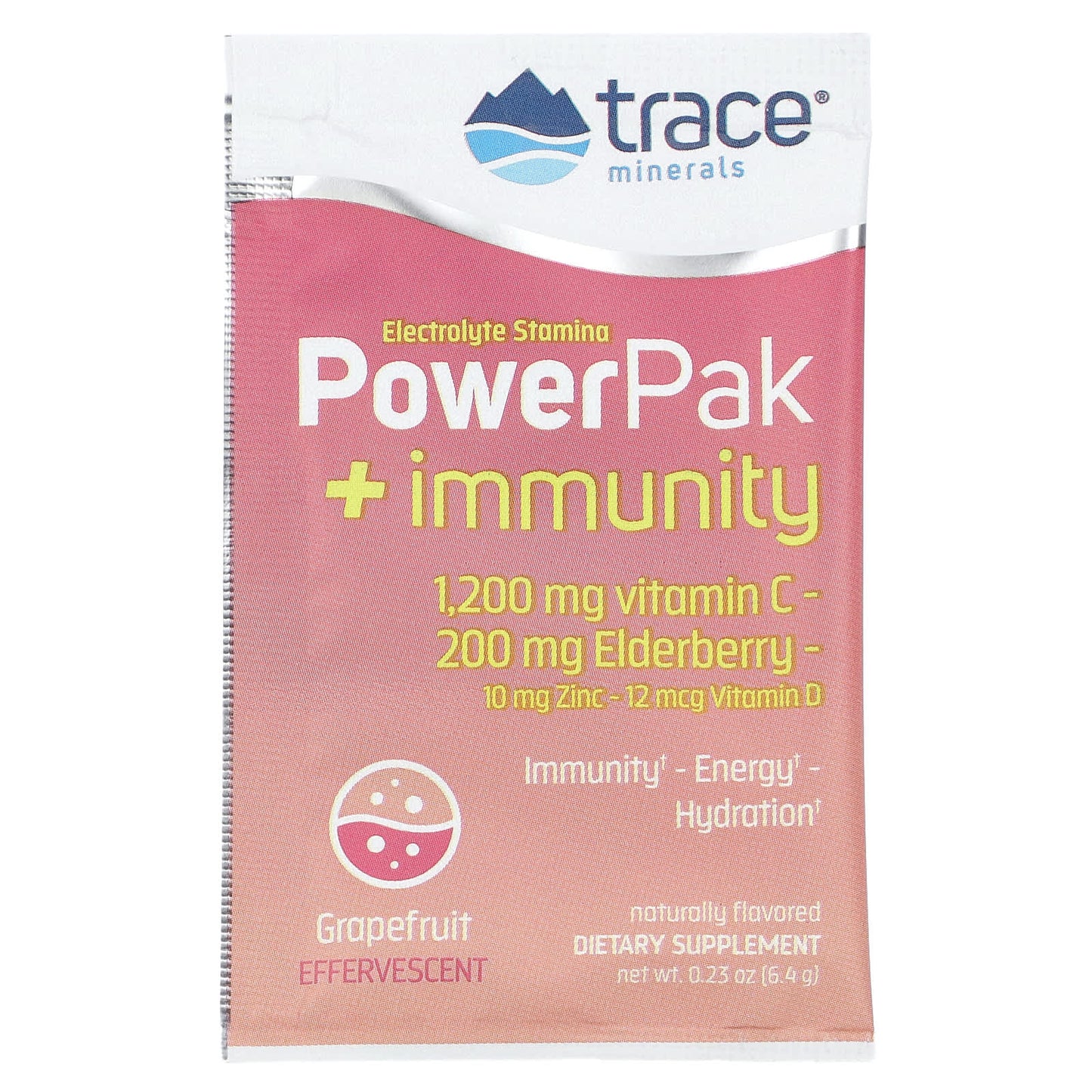 Trace Minerals ®, Electrolyte Stamina, PowerPak + Immunity, Grapefruit, 30 Packets, 0.23 oz (6.4 g) Each