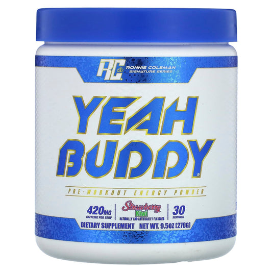 Ronnie Coleman-Signature Series-Yeah Buddy-Pre-Workout Energy Powder-Strawberry Kiwi-9.5 oz (270 g)