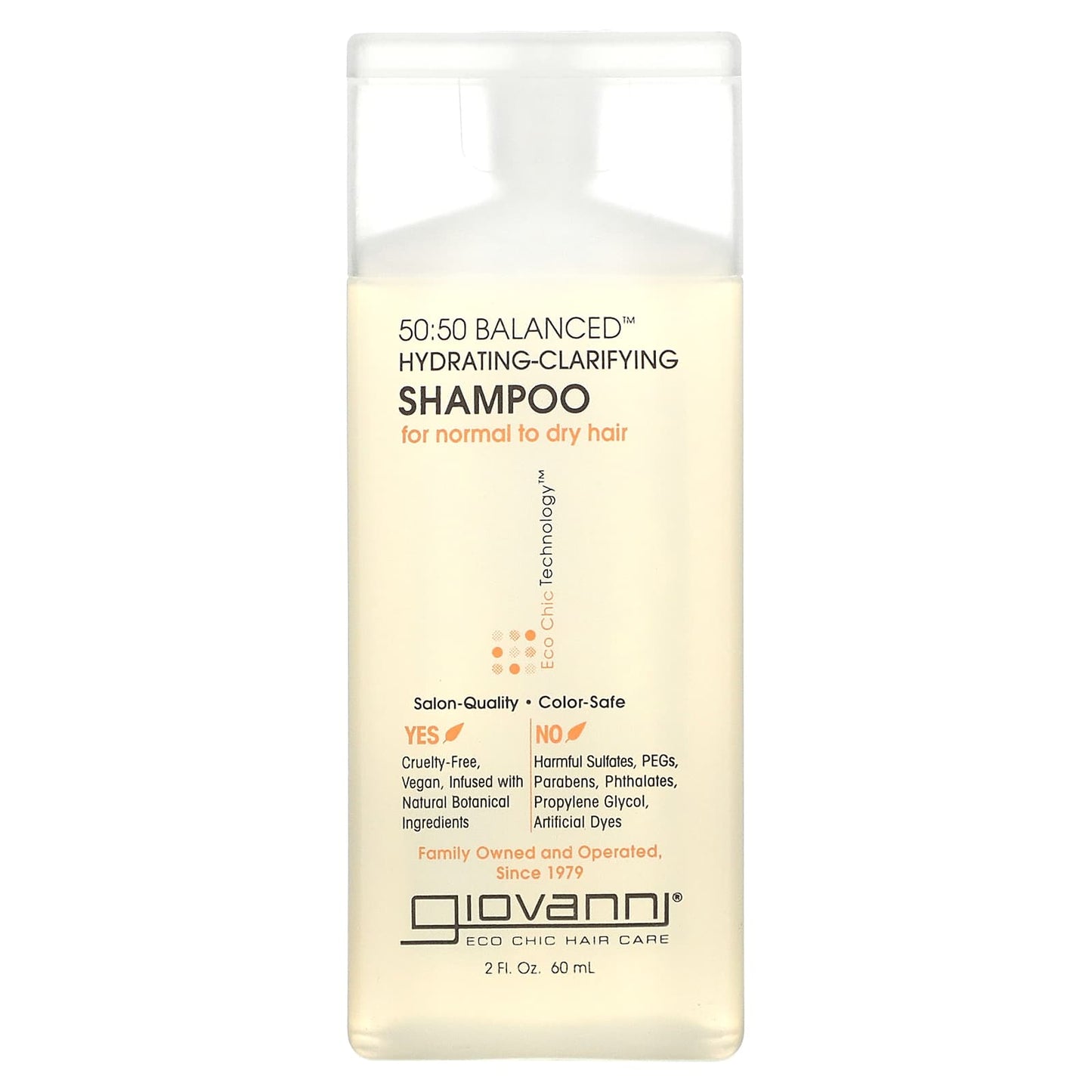 Giovanni-50:50 Balanced-Hydrating-Clarifying Shampoo-For Normal to Dry Hair-2 fl oz (60 ml)