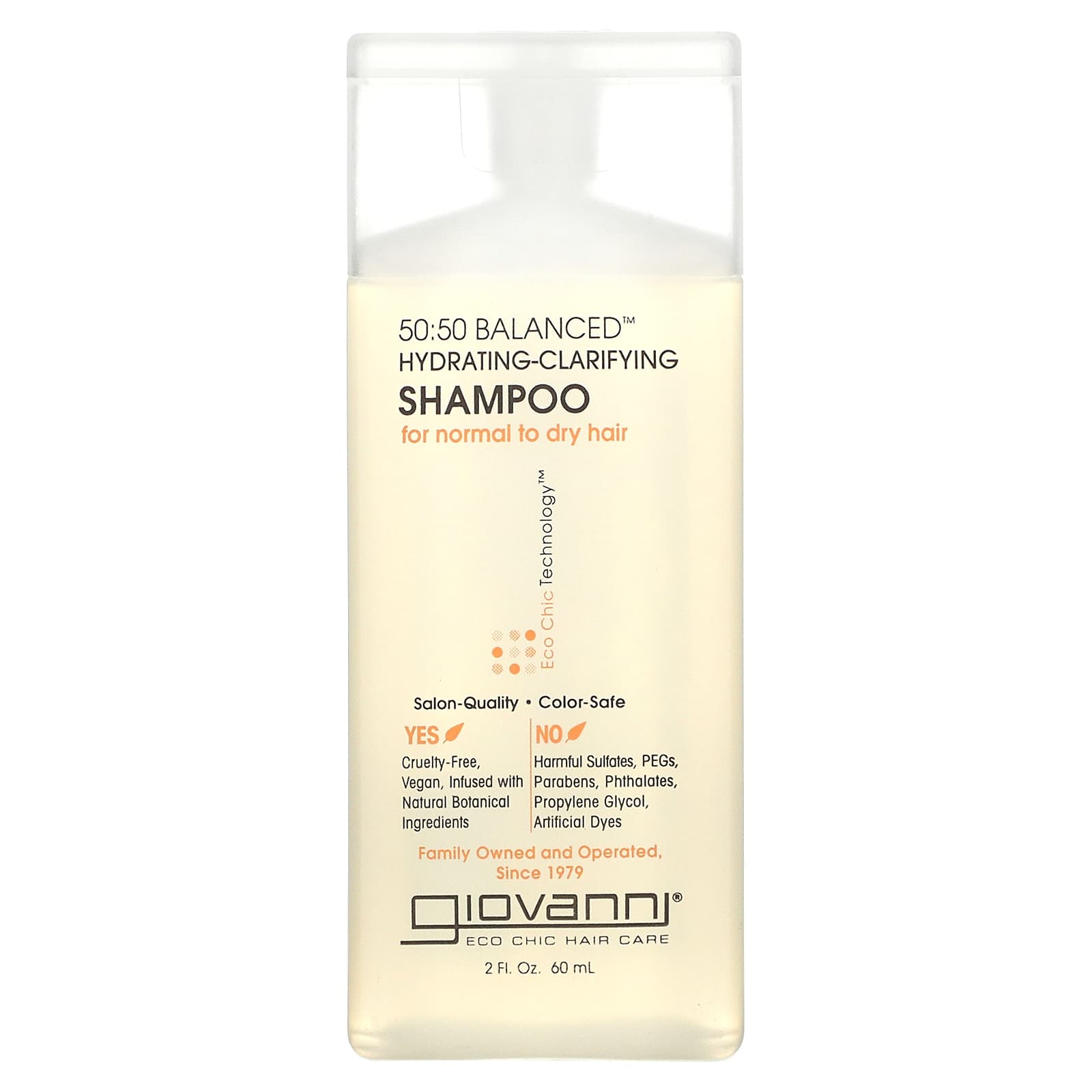 Giovanni-50:50 Balanced-Hydrating-Clarifying Shampoo-For Normal to Dry Hair-2 fl oz (60 ml)