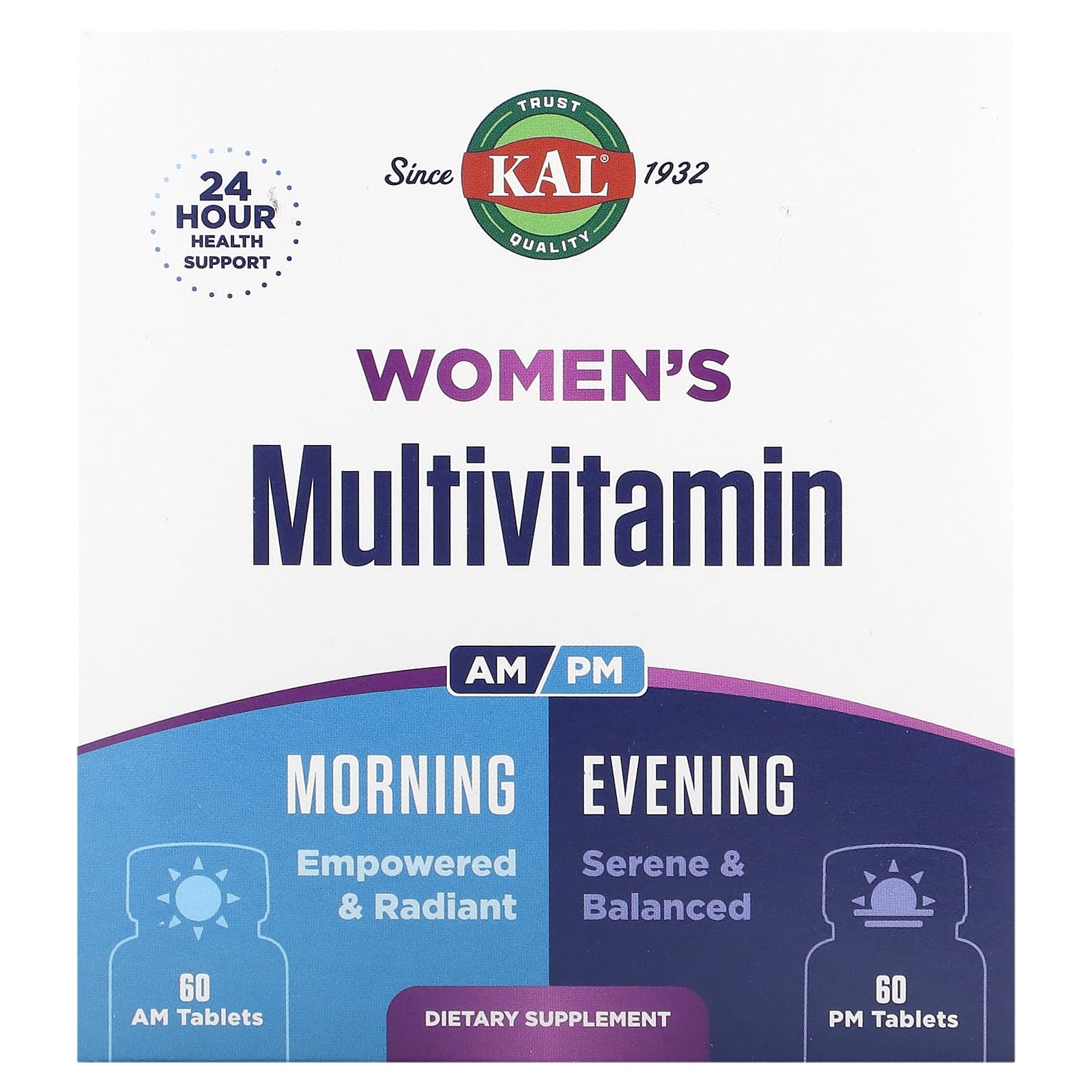 KAL-Women's Multivitamin-Morning & Evening-2 Pack-60 Tablets Each